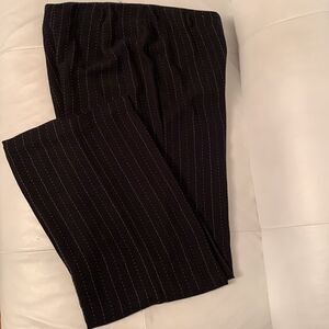 Easy Pieces NY Lightweight Flowy Black W/ White Dotted Lines Trausers Size 10